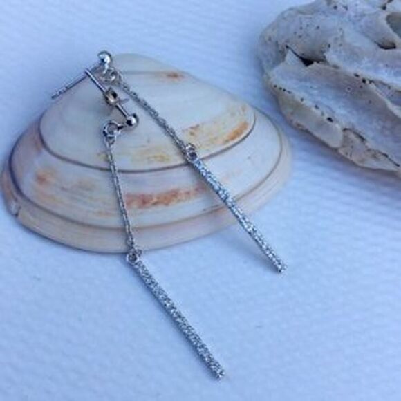 Sterling silver dangling earrings - Picture 1 of 2
